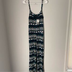 Ultra Flirt Women’s Scoop Neck Wide Neck Soft Geometric Print Jumpsuit size S